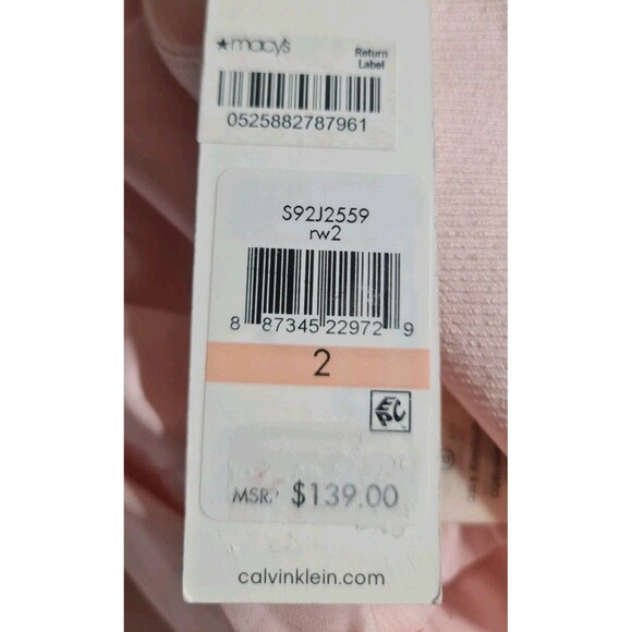 Calvin Klein Women Sz 2 Career Skirt Suit Light Pink Little Stretch Fabric 115A - Picture 8 of 9